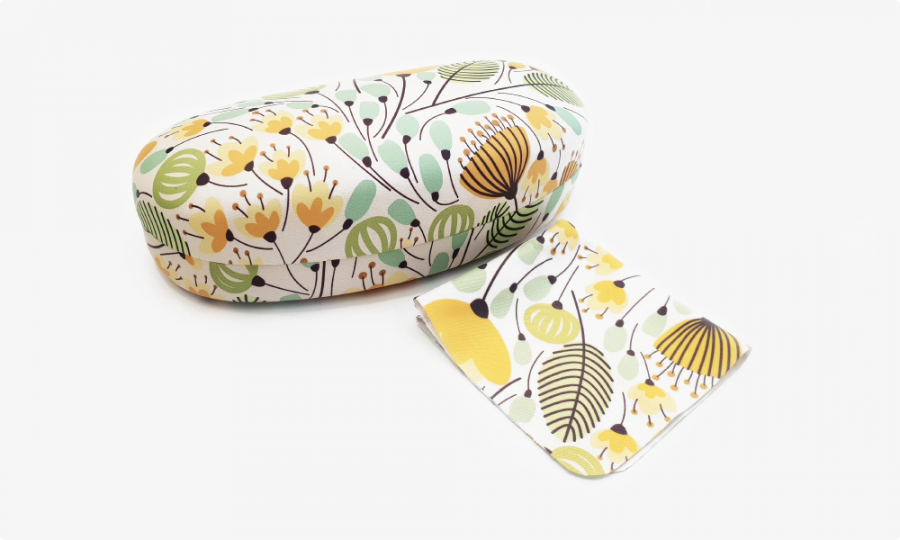 yellow blossom floral sunglasses case hard 1