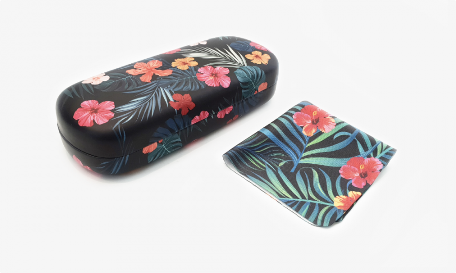 tropical affairs floral glasses case hard 1