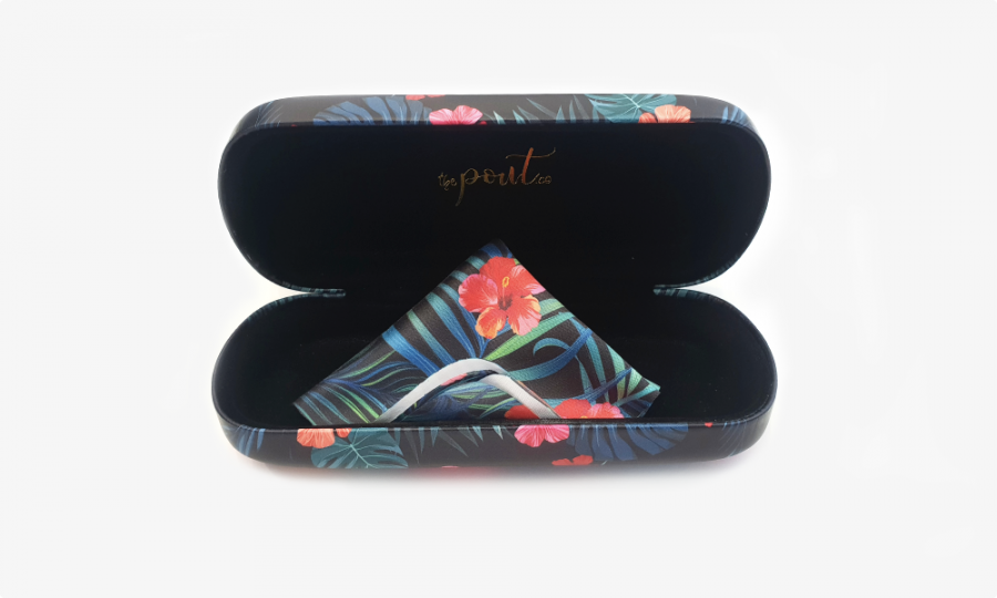 tropical affairs floral glasses case hard 3