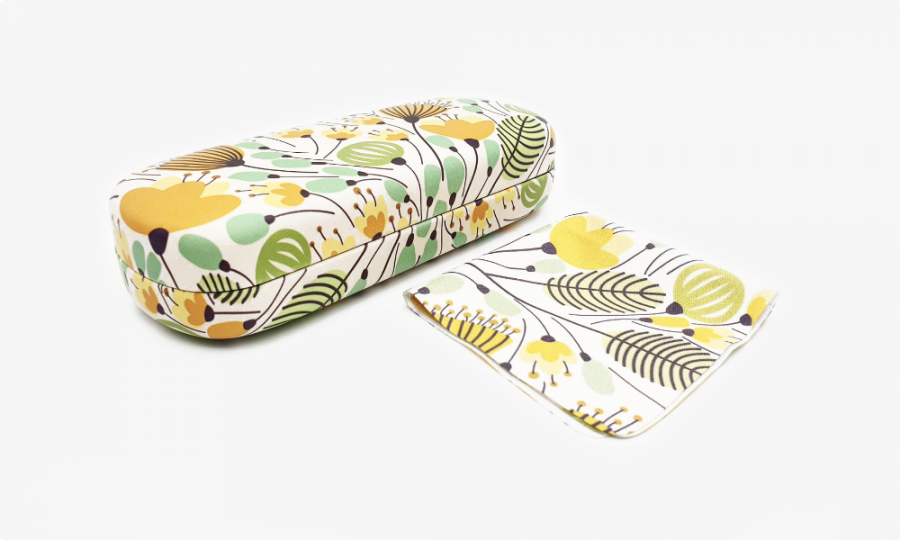 yellow blossoms floral glasses case hard 1