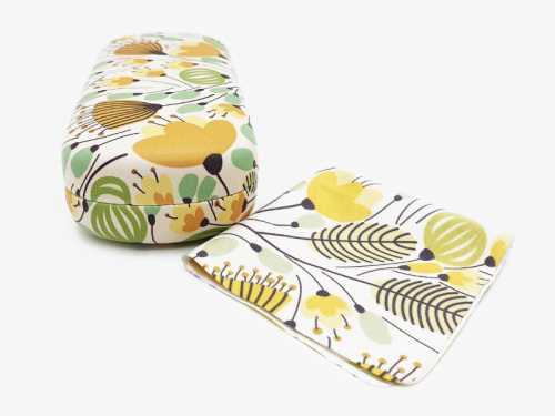 yellow blossoms floral glasses case hard 4
